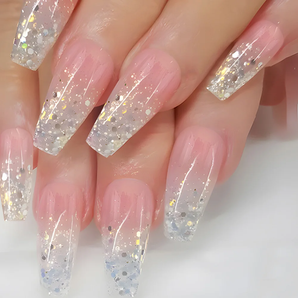 24-Piece Medium-Long Reusable ABS Press-On Nails – Floral & Butterfly Design - Image 5