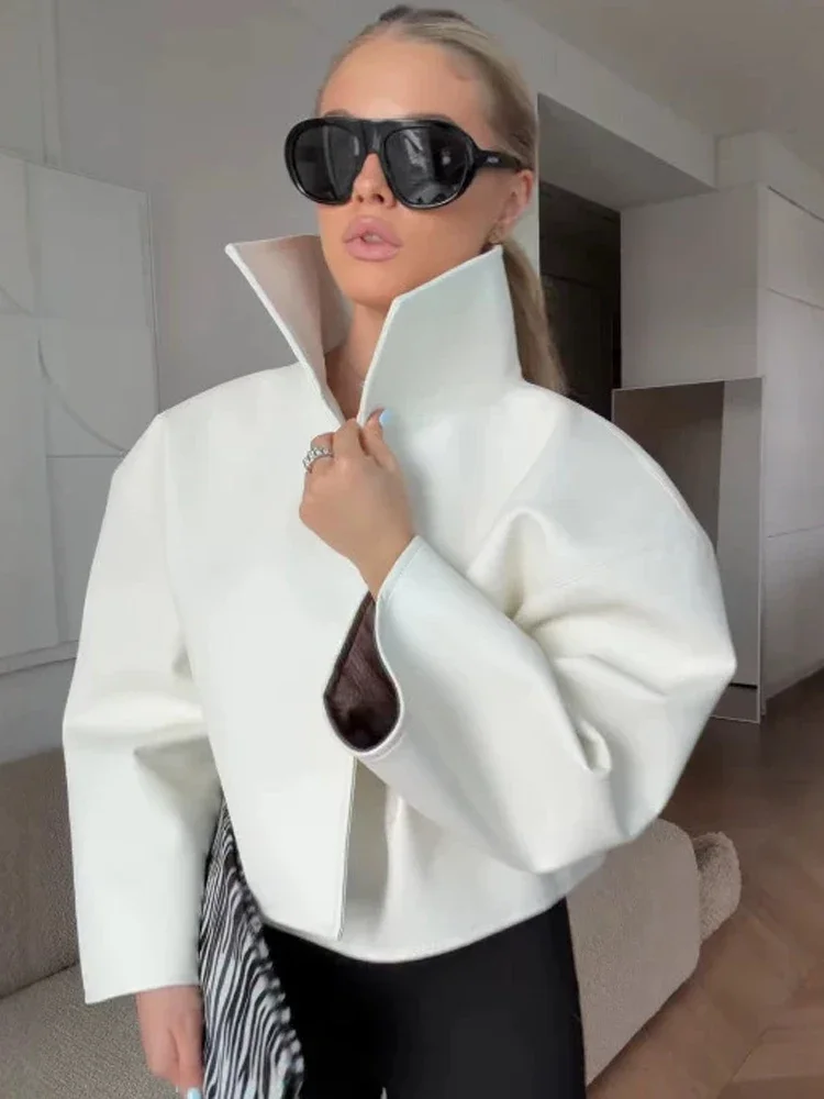 Women's Oversized Cropped Zip Jacket - view 4