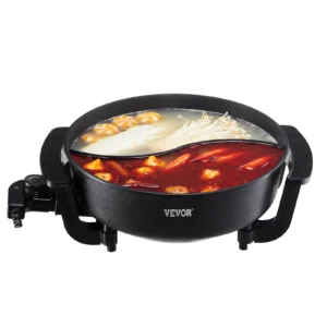 SucceBuy 5L Dual‑Flavor Electric Hot Pot with Non‑Stick Cast Aluminum, Glass Lid & Stepless Temp Control