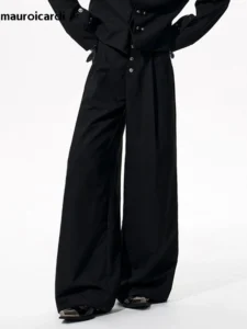 Mauroicardi Men's Wide Leg Polyester Pants