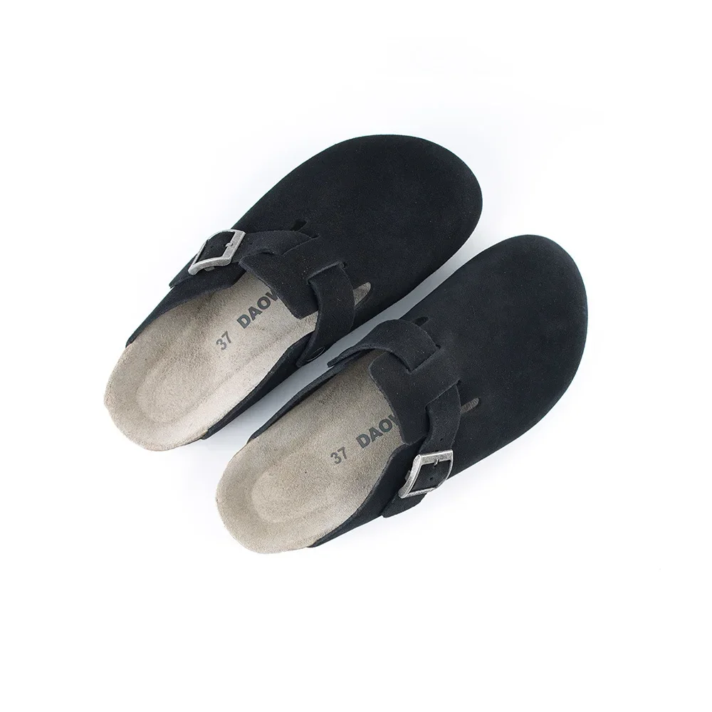 Genuine Leather Cork-Footbed Slip-On Clogs – Closed Toe, Sizes 31‑46 - Image 16