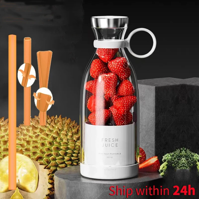 CHUJIN USB Mini Juicer Blender, <500ml Capacity, Auto Pulp Eject