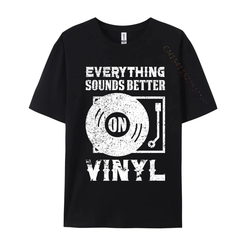 Vintage Vinyl Records DJ Music Cotton Slim Fit T Shirt