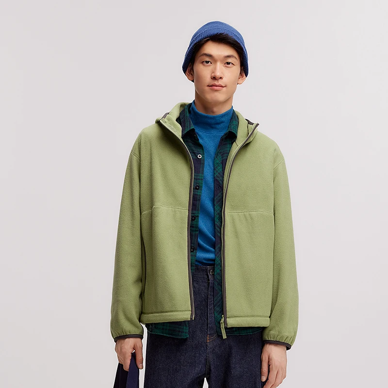 Men's Antistatic Polar Fleece Hooded Jacket - Image 5