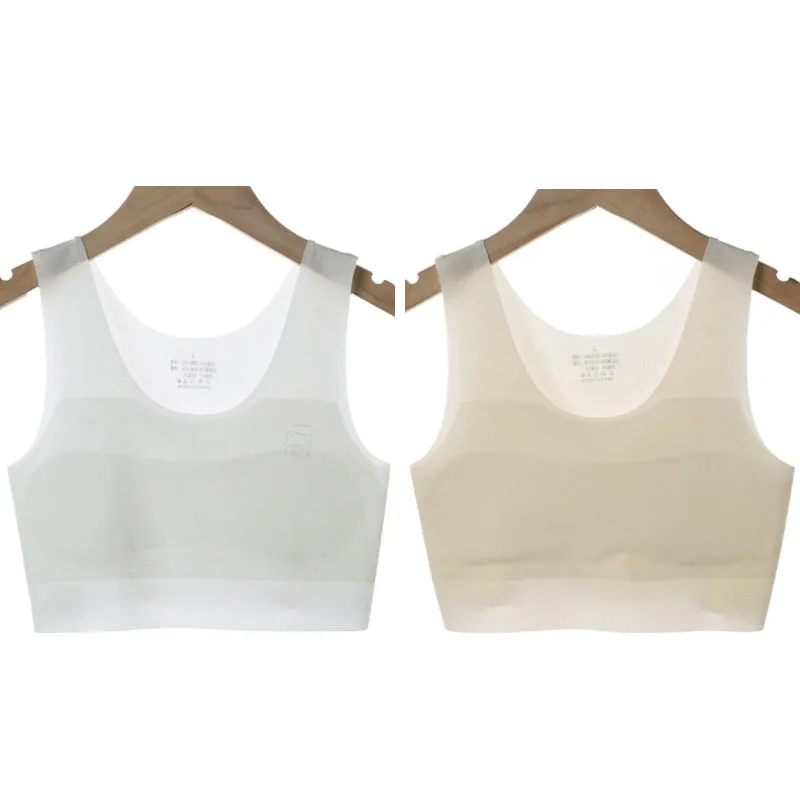 Girl's 2pc Solid Color Bra Set, Seamless Teen Developmental Vest - Image 15