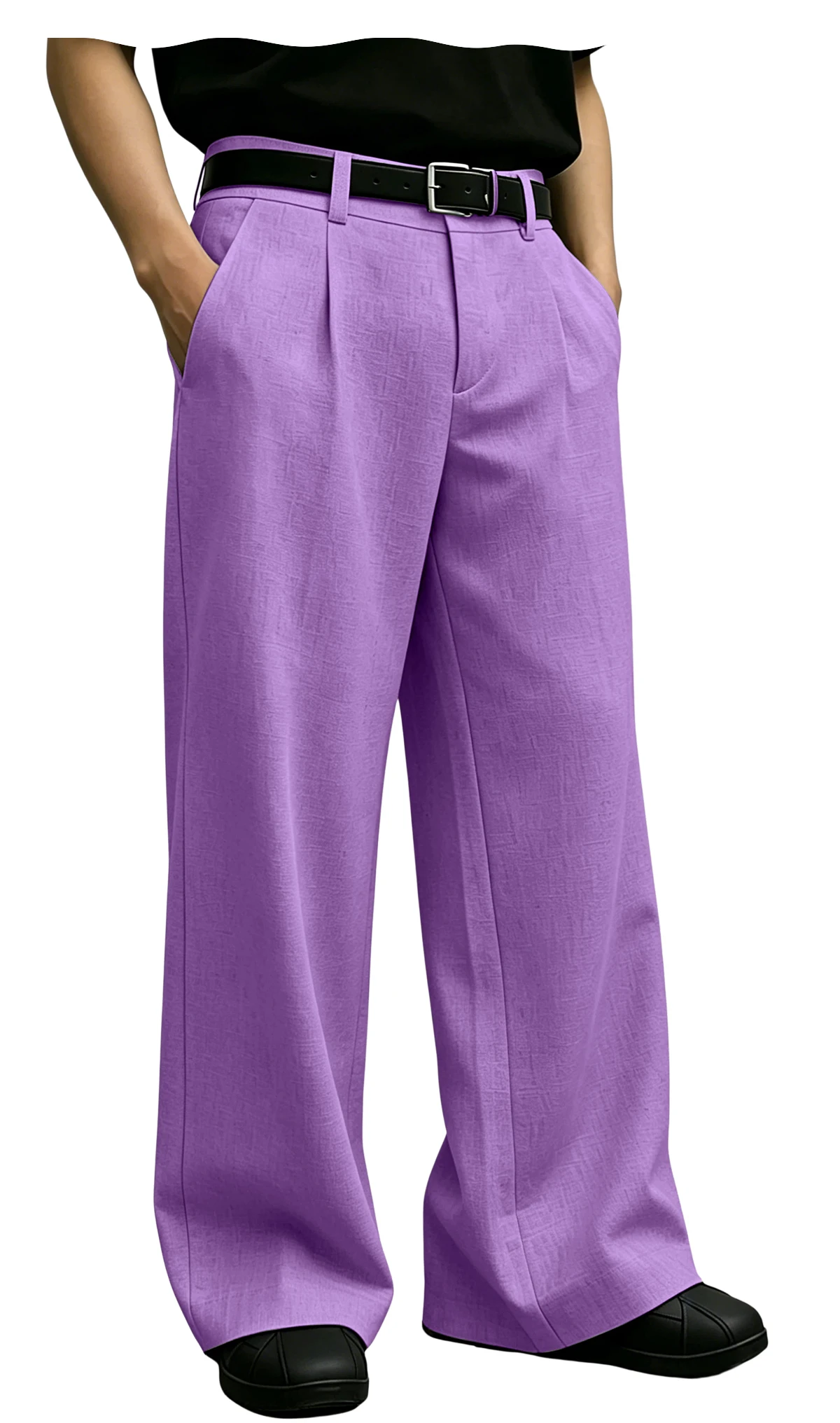 Men‘s Straight Leg Suit Pants With Elastic Waist Comfortable Breathable Wrinkle Resistant Lightweight Casual Trousers Summer - Image 15