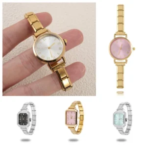 Unisex 9mm Stainless Steel Watch with Italian Elastic Charm – Chain