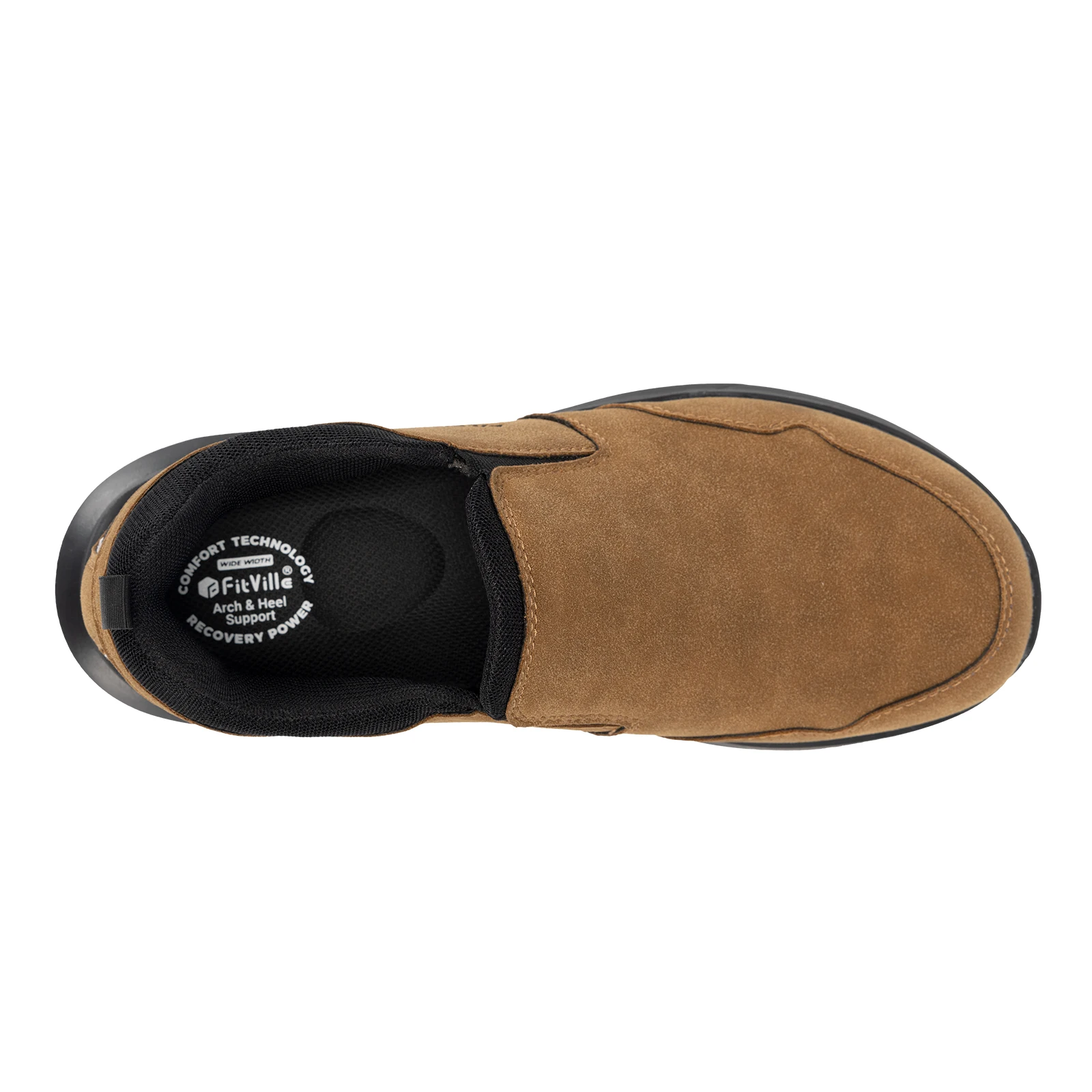 FitVille Men’s Extra‑Wide Slip‑On Loafers Suede Upper, Rubber Outsole - Image 6