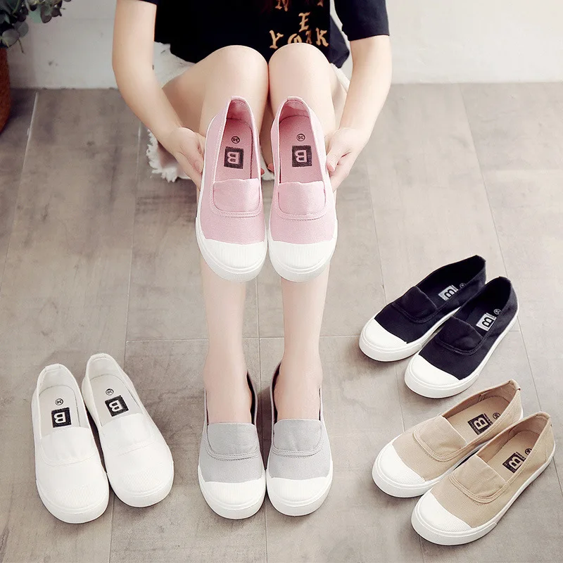 Women's Canvas Slip-On Loafer with EVA Insole – Korean Style Flat - Image 3
