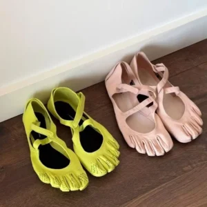 Women's Five‑Finger Yoga Shoes – Cotton Upper, Waterproof Rubber Sole
