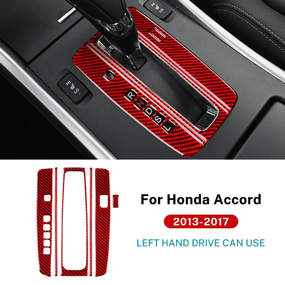 Carbon Fiber 2PCS Center Console Gear Panel Cup Holder Trim Sticker For Honda Accord 2013-2017 Car Interior Decoration Sticker - Image 9