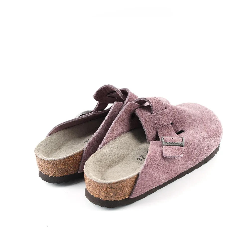 Genuine Leather Cork-Footbed Slip-On Clogs – Closed Toe, Sizes 31‑46 - Image 4