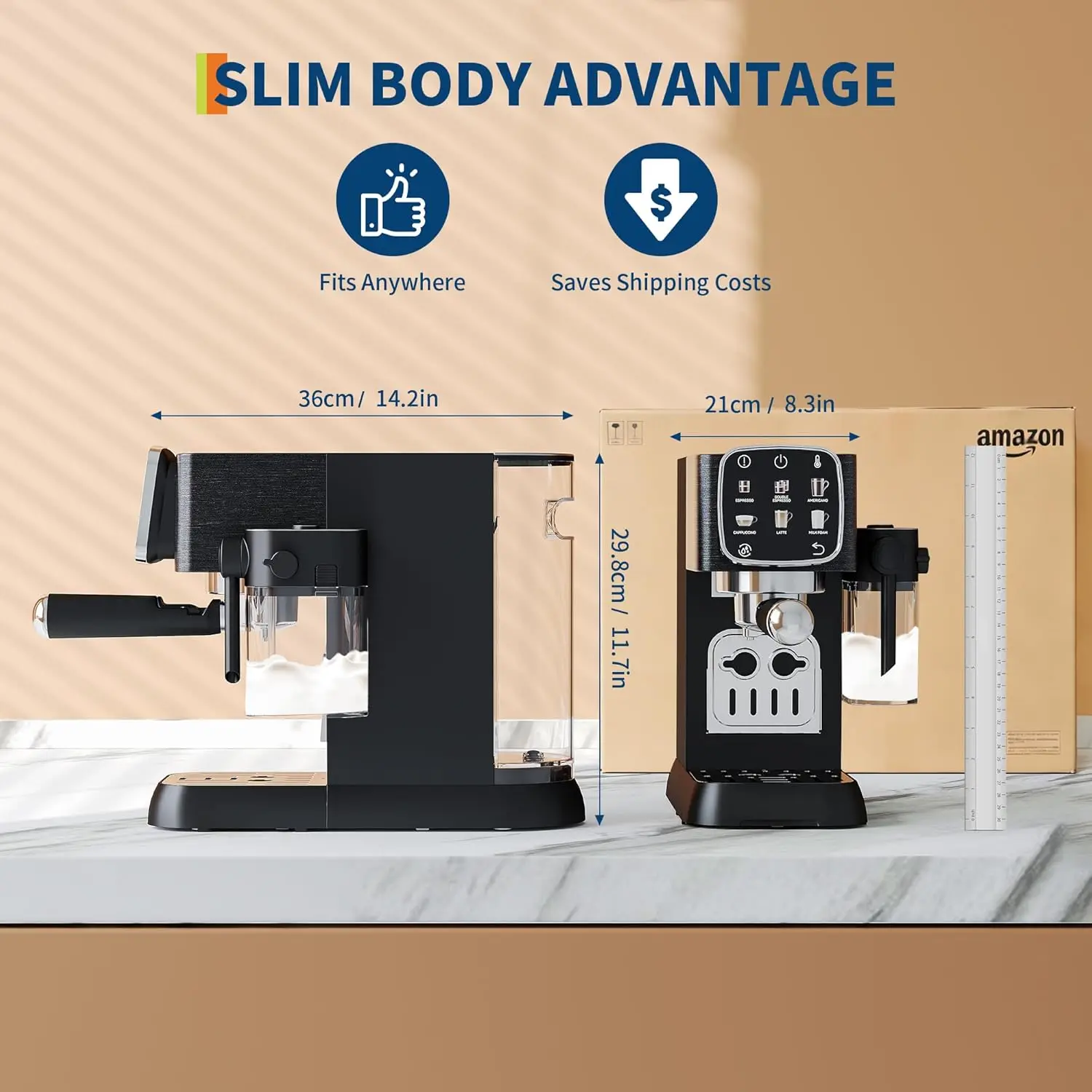 20‑Bar Espresso Machine with Touchscreen, Auto Milk Frother, 45 oz Tank - Image 3