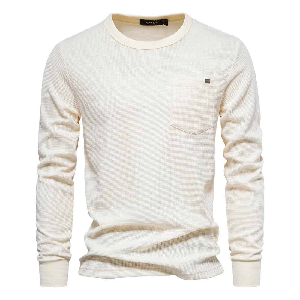 Men's Waffle Cotton Long Sleeve T-Shirt - Image 11