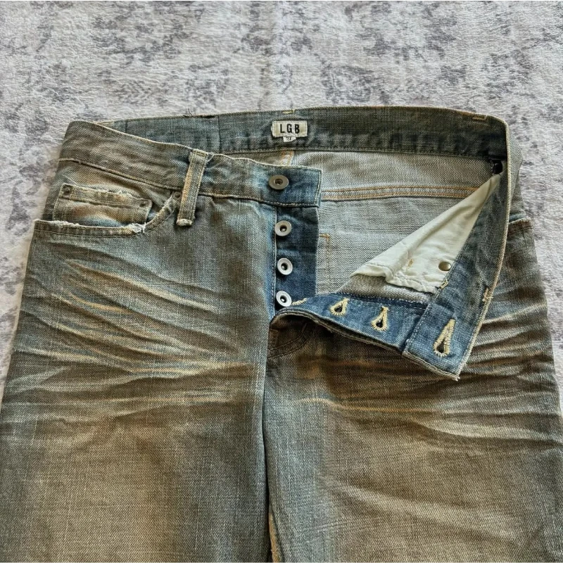 Retro Style Micro-Horn Straight Jeans - Image 4