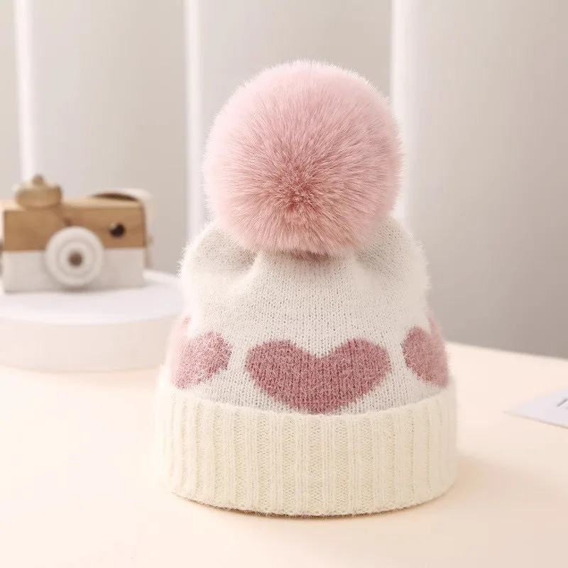 Polyester Pom-Pom Knit Baby Beanie – Unisex 1-3 Years, Cozy Winter Hat - Image 7