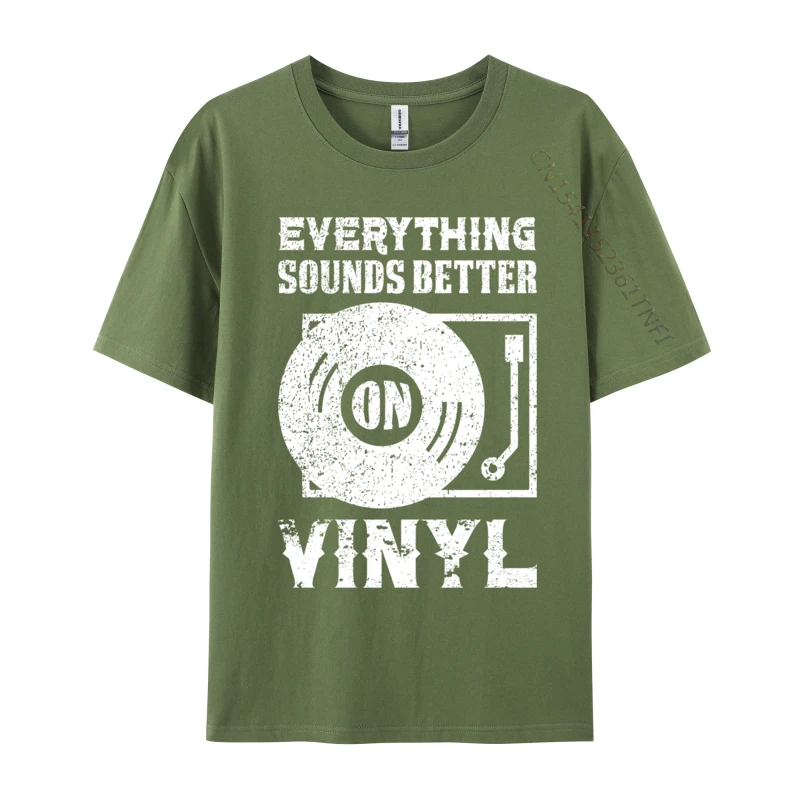 Vintage Vinyl Records DJ Music Cotton Slim Fit T Shirt - Image 14