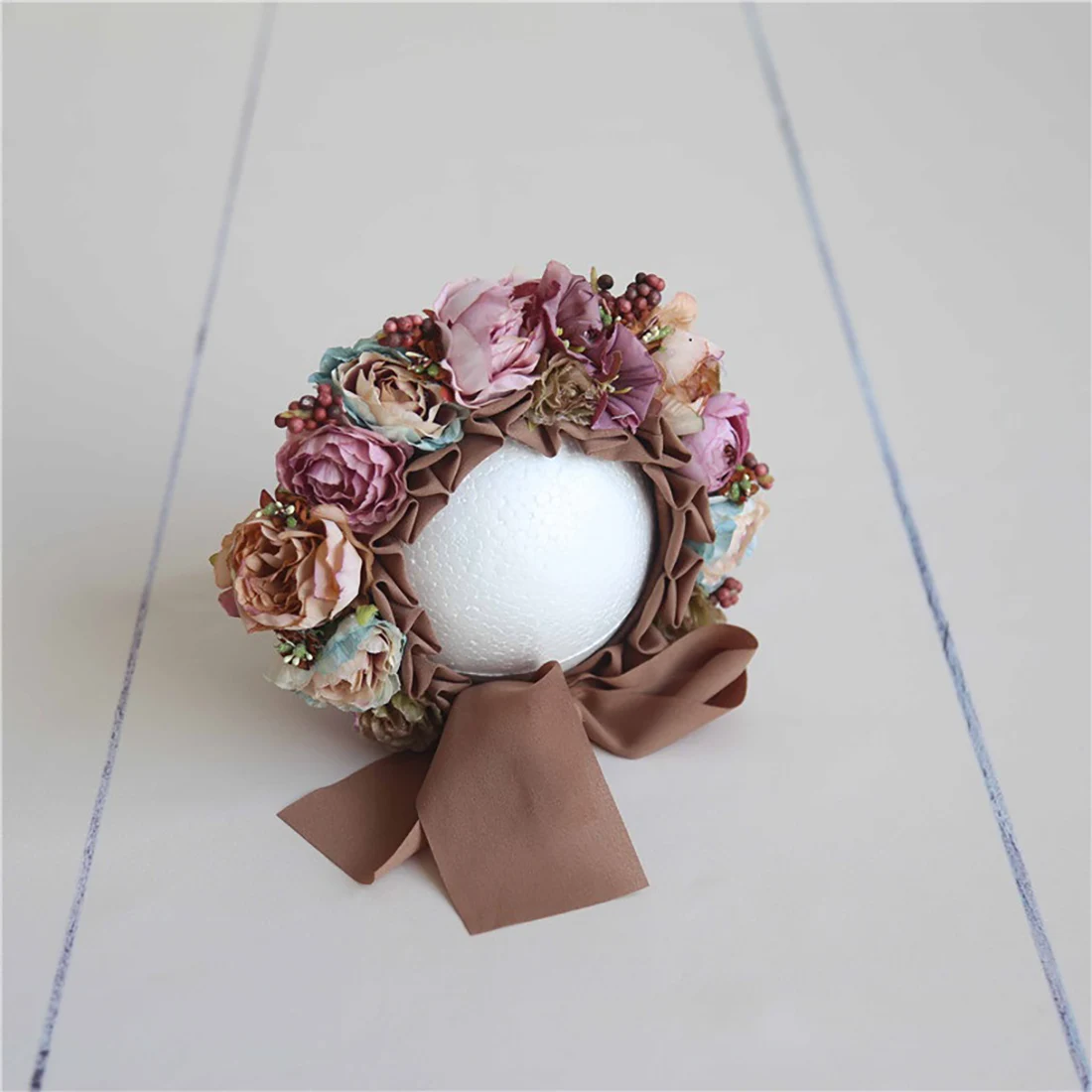 Floral Baby Bonnet – Cute Polyester & Wool – Vintage Newborn Hat - Image 42