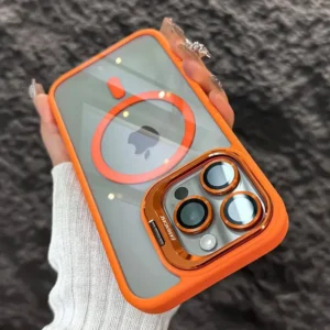 Magnetic Shockproof Transparent iPhone Case with MagSafe Stand