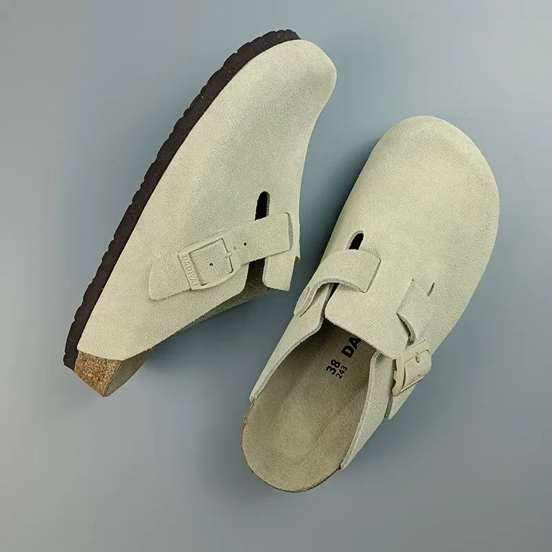 Genuine Leather Cork-Footbed Slip-On Clogs – Closed Toe, Sizes 31‑46 - Image 8