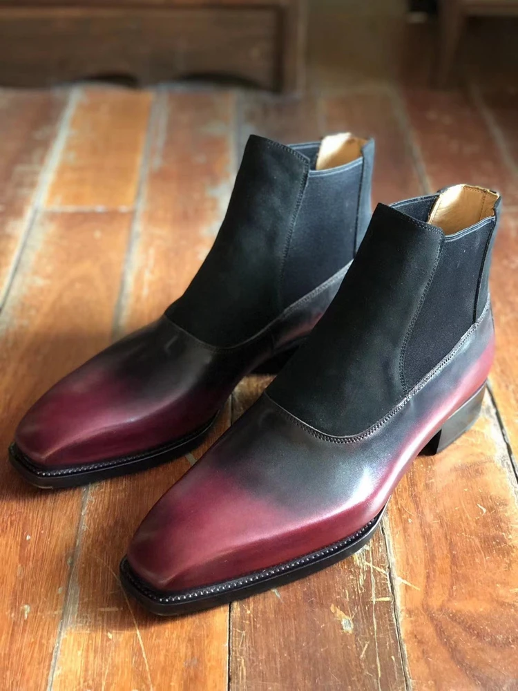 Hand-Painted Chelsea Ankle Boots – Fiddle-Back, Full-Grain Leather - Image 4
