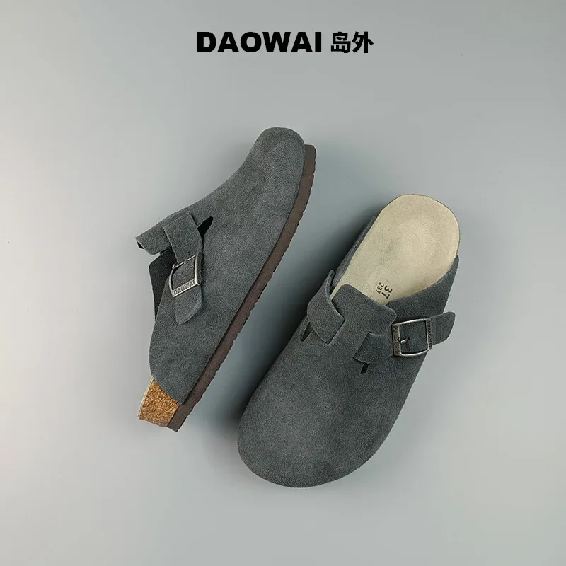 Genuine Leather Cork-Footbed Slip-On Clogs – Closed Toe, Sizes 31‑46 - Image 12