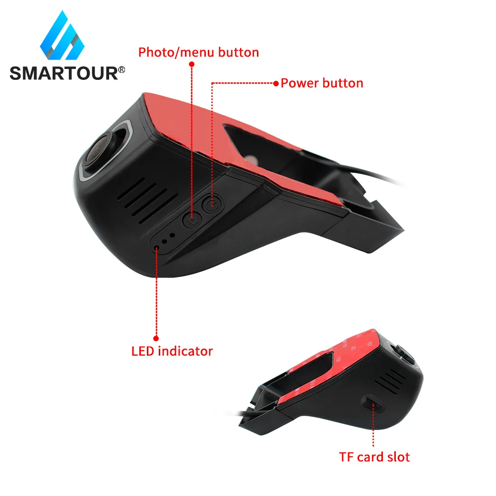 Smartour Hidden Car Dvr Dash Cam Wifi Front Camera Full HD 1080P Loop Driving Record APP Control Record For Phone - Image 4