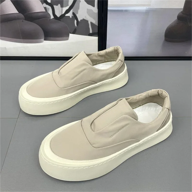 Men's Slip-On Platform Sneakers – Breathable PU Upper, Rubber Outsole - Image 3