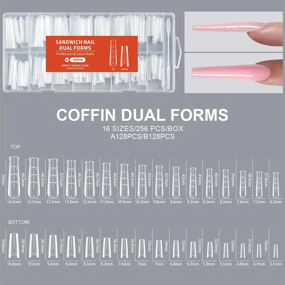 256‑Piece Dual‑Form Nail Extension Set – Plastic Sandwich Tips - Image 10