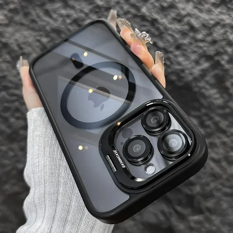 Magnetic Shockproof Transparent iPhone Case with MagSafe Stand - Image 10
