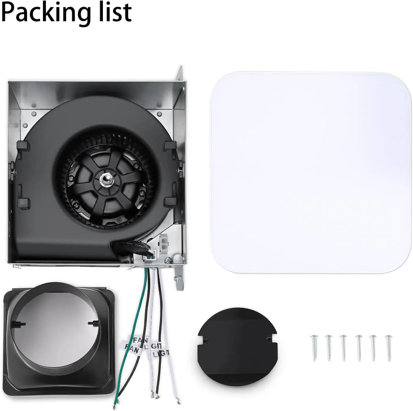110 CFM Bathroom Exhaust Fan – 3‑Color Light, Quiet ≤2.0 Sones - Image 2