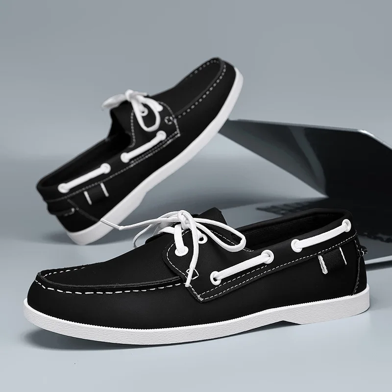 Men's PU Leather Lace‑Up Loafers – Non‑Slip Casual Shoes (Plus Size) - Image 3