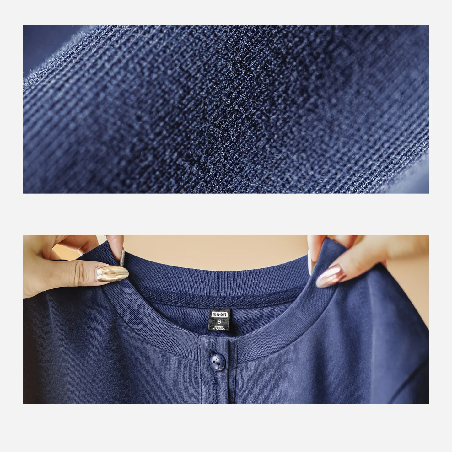 Women's Cropped Henley Tee - view 3