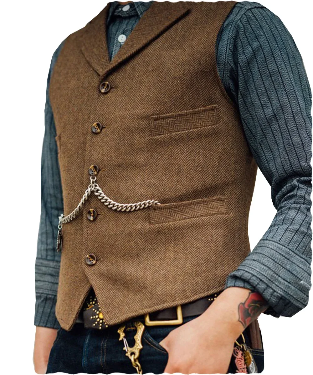 Men's Dark Blue Smart Casual Vest - Image 8