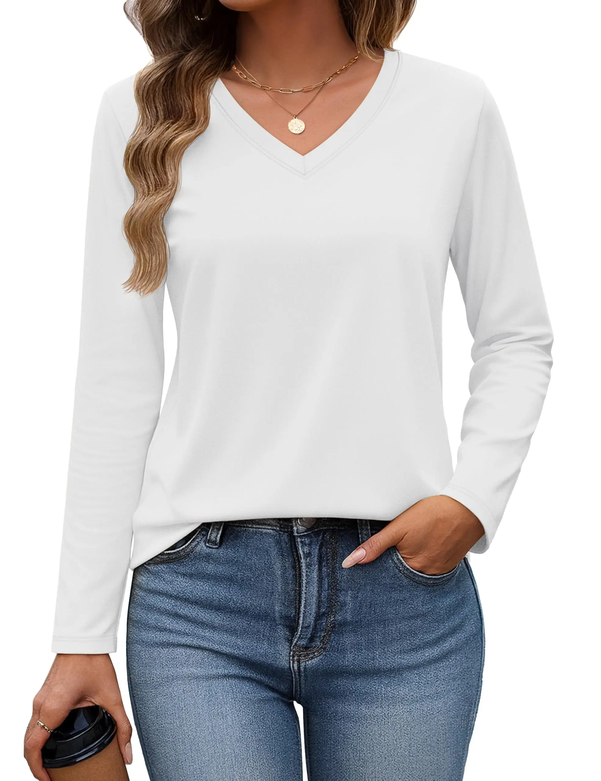 TACVASEN Women's V-Neck Long Sleeve Tee - view 27