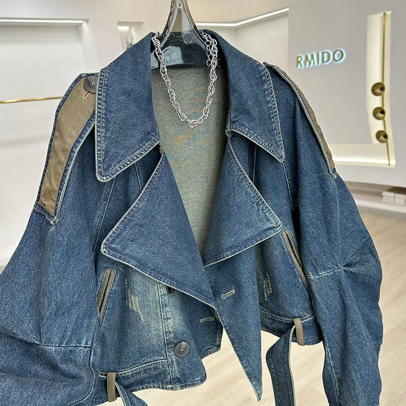 Women's Vintage Cropped Denim Jacket - view 3