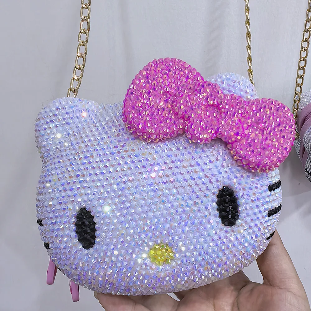 Cute Plastic Crossbody Backpack with Rhinestone Crystals – Girls 4-6 - Image 4