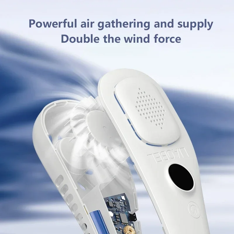 Lenovo Neck Bladeless Fan Mini Ultra Longlife Portablelazy Silent Fan Usb Charging Student Sports Office Multiple Home Scenarios - Image 4