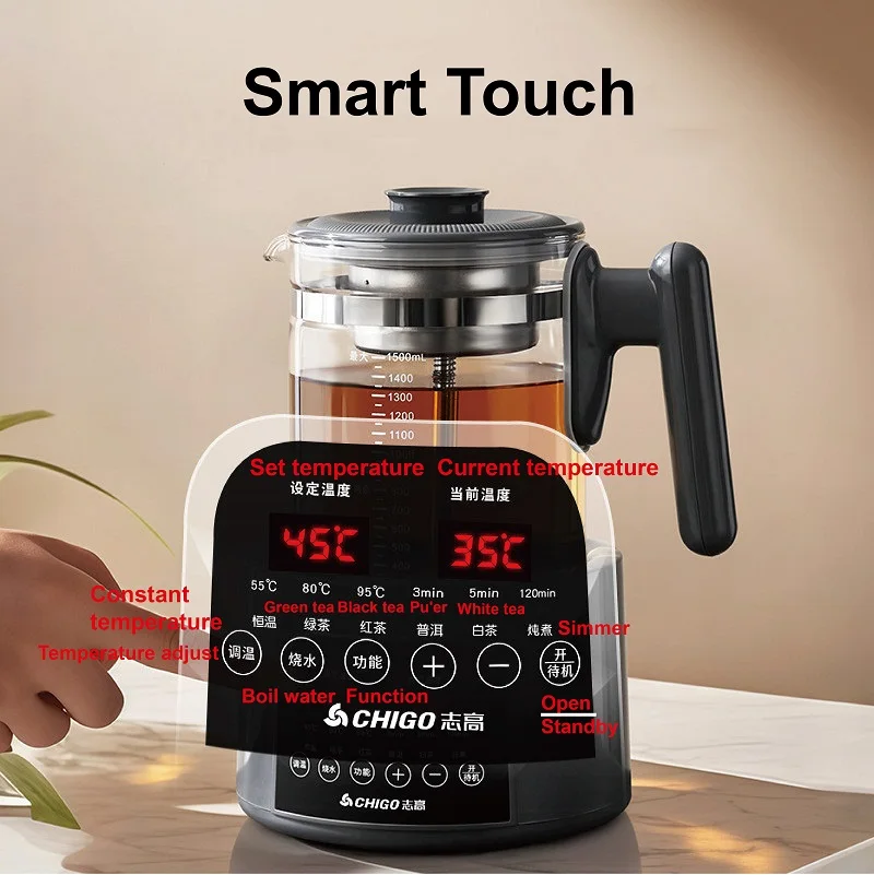 1.5L Glass Electric Kettle, 45‑90°C Temp Control & Auto Keep‑Warm - Image 4