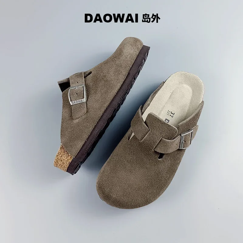 Genuine Leather Cork-Footbed Slip-On Clogs – Closed Toe, Sizes 31‑46 - Image 15