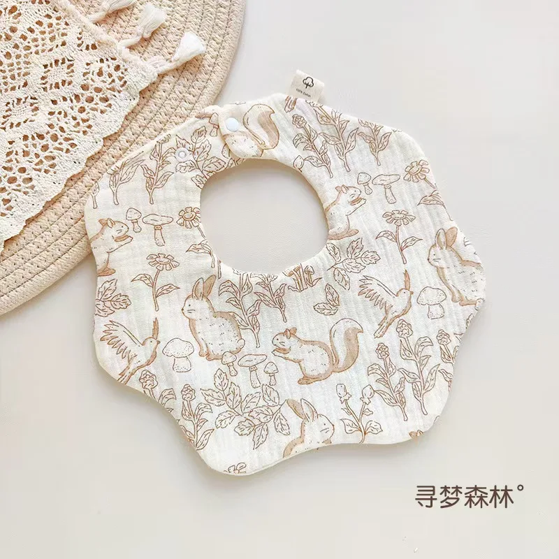 Cotton Muslin Newborn Bib – Cute Animal Cartoon, Soft Breathable - Image 6
