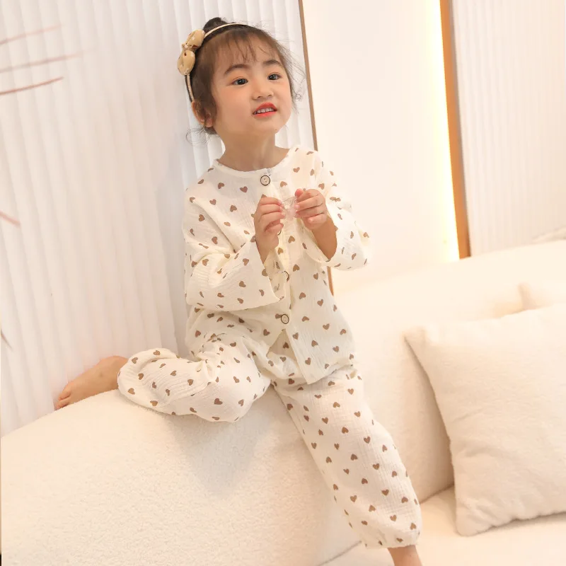 Kids Unisex Cotton Gauze Sleepwear Set – Raglan Full Sleeve Summer - Image 3