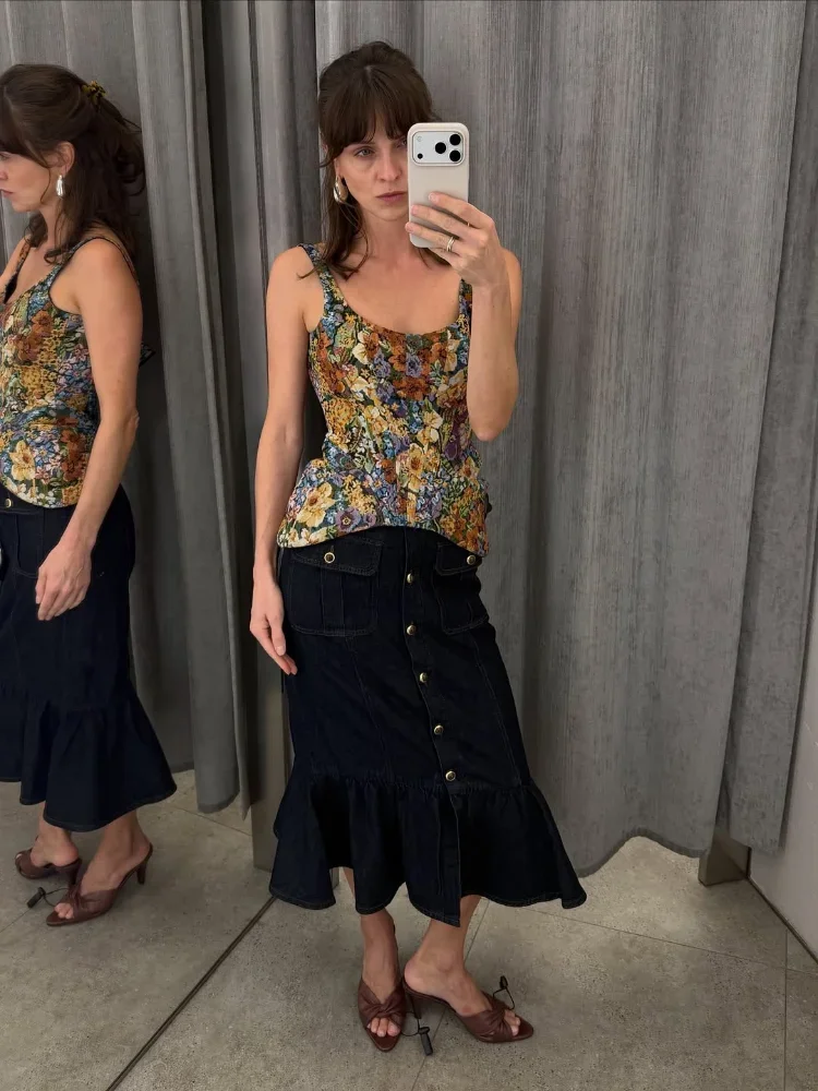 Women's Floral Jacquard Cinched Cami Top - view 4