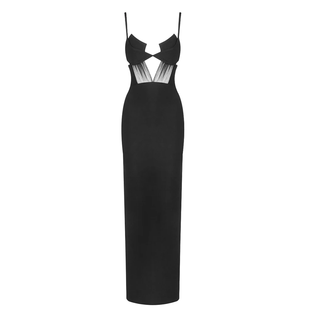 Women's Sheer Panel Bandage Maxi Gown - view 9