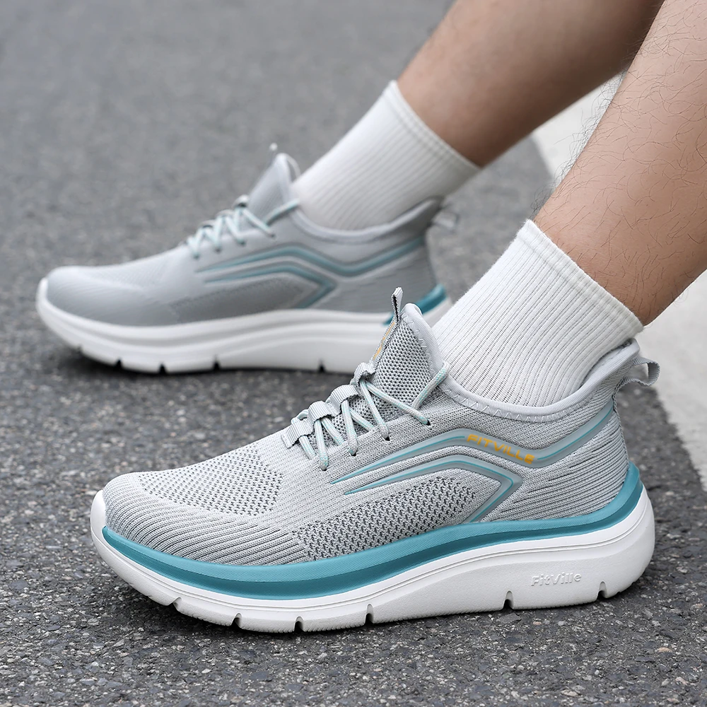 FitVille Men's Air Mesh Running Shoes with Thick Rebound Sole, Wide Fit - Image 6