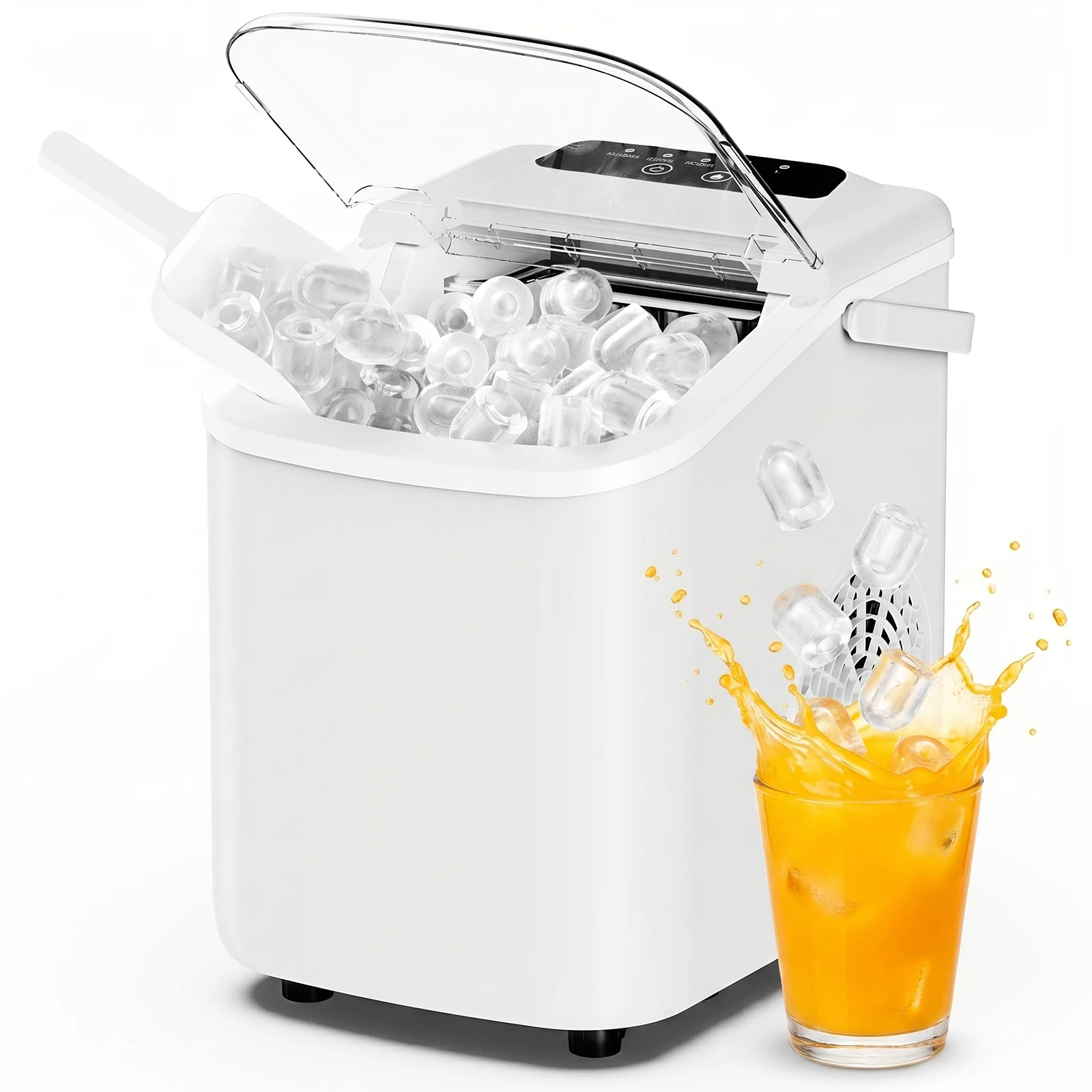 Countertop Ice Maker – 9 Bullet Cubes in 6 min, 26 lb/day, Handle - Image 9