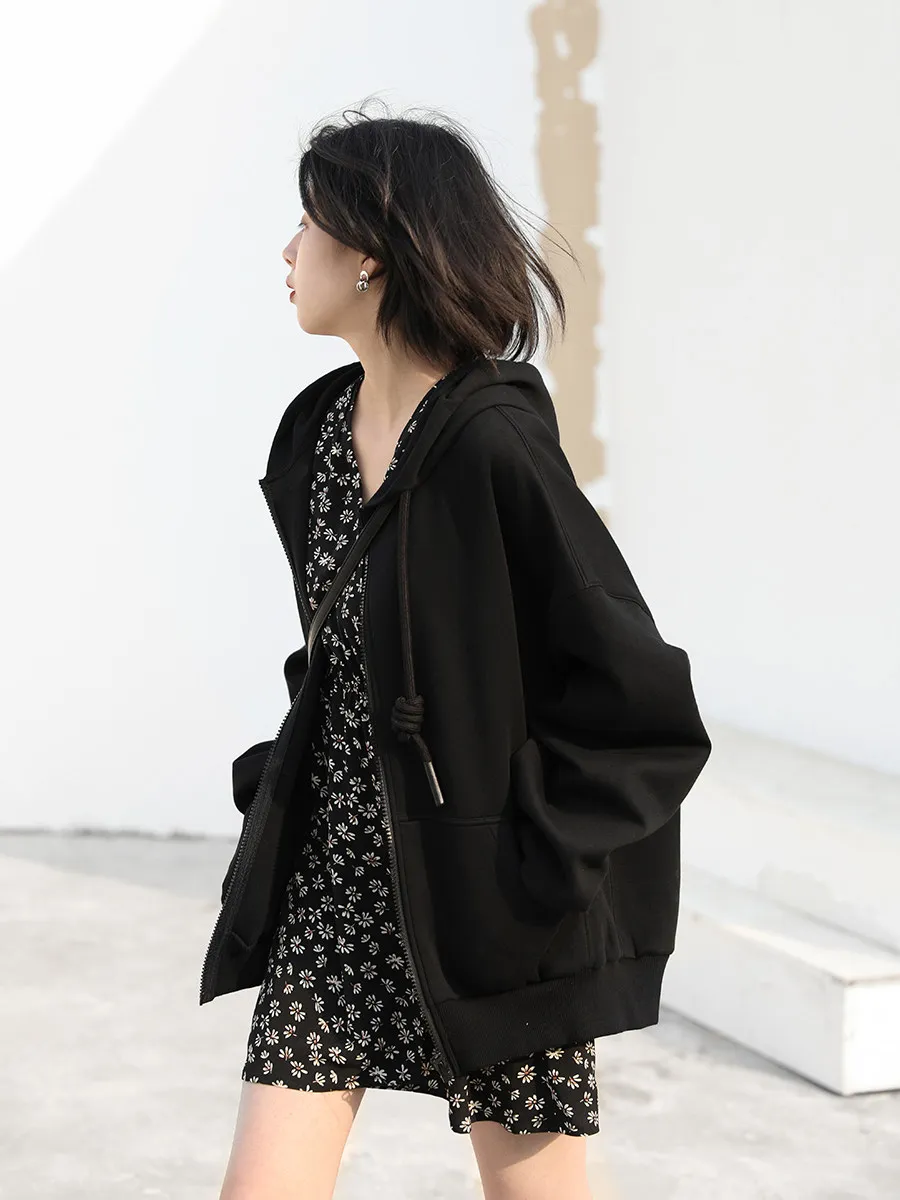 Women's Black Floral V-Neck Long Sleeve Mini Dress - view 3