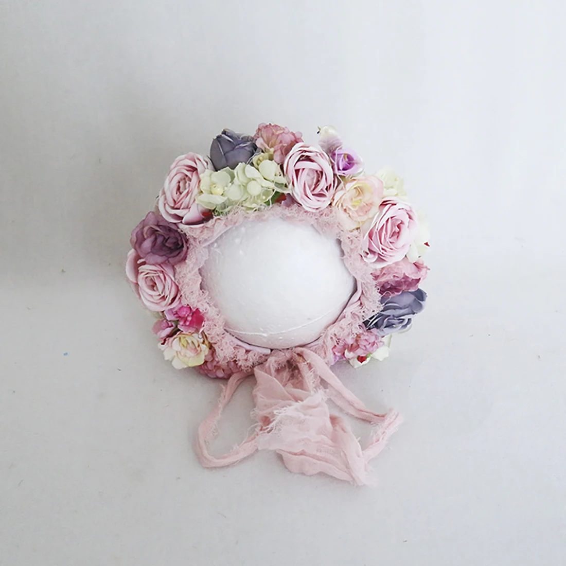Floral Baby Bonnet – Cute Polyester & Wool – Vintage Newborn Hat - Image 15