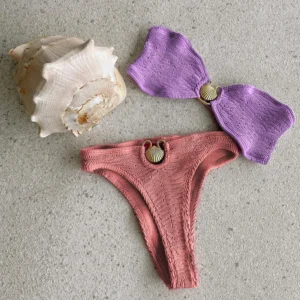 Women's Textured Bandeau Bikini Set