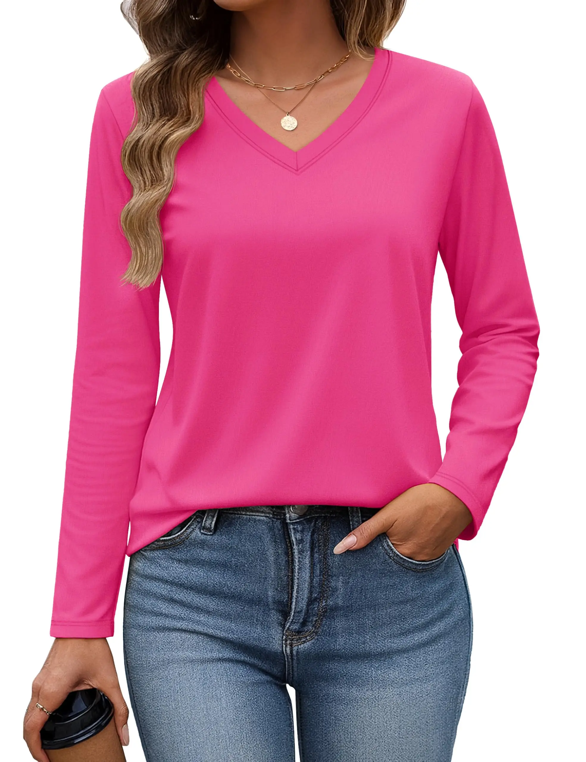 TACVASEN Women's V-Neck Long Sleeve Tee - view 11